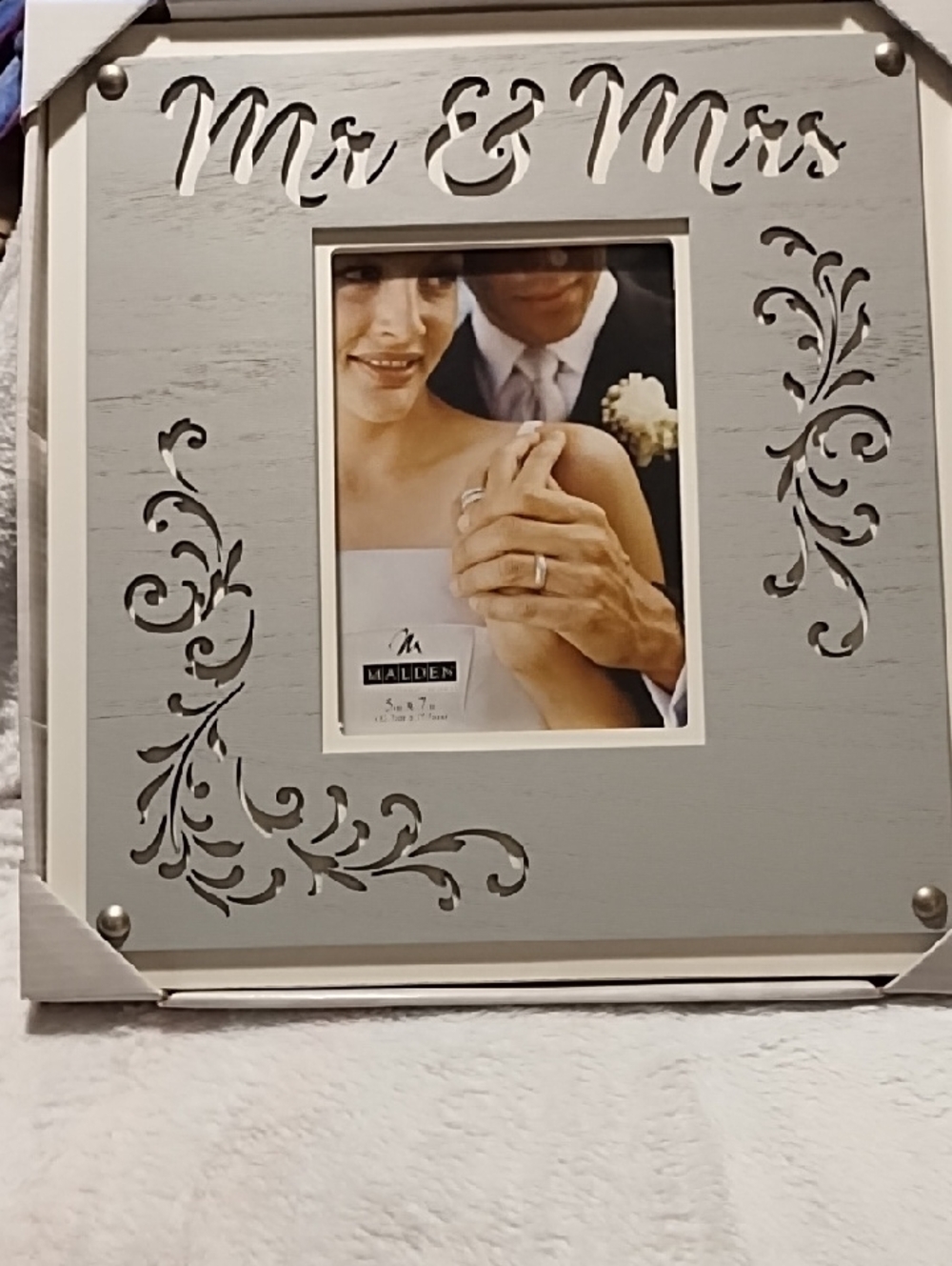 Malden Mr. & Mrs. Decorative Photo Frame - Light Gray